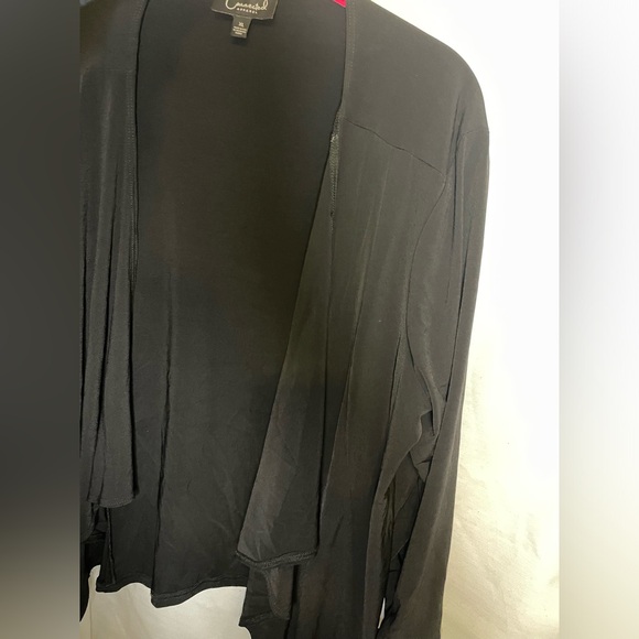 NWT Connected Apparel Ruth Cascading Black Open Front Cardigan Light Size XL - Picture 8 of 10